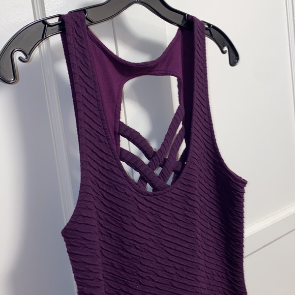 Free People Medium Violet Purple Crisscross Back Midi Dress - Picture 8 of 9